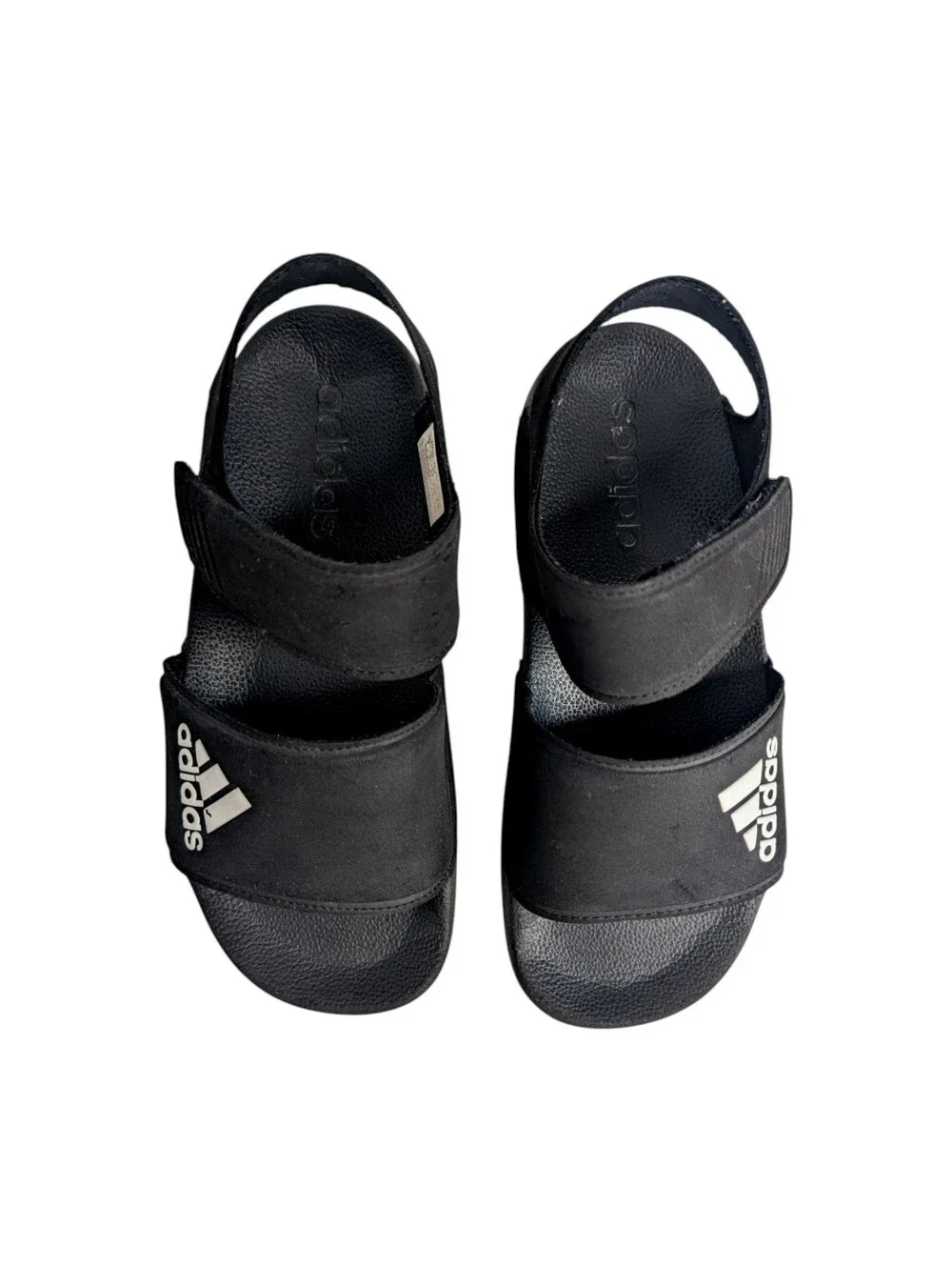 Adidas Kids Comfort Adjustable Slide Sandals  | Black White | Size 2